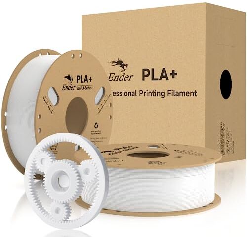 Creality Filamento ufficiale  PLA+, 1,75 mm PLA Plus PLA Pro 3D stampante filamento più forte resistenza stampa liscia precisione dimensionale +/- 0,02 mm 1 kg (2 kg bianco + bianco)