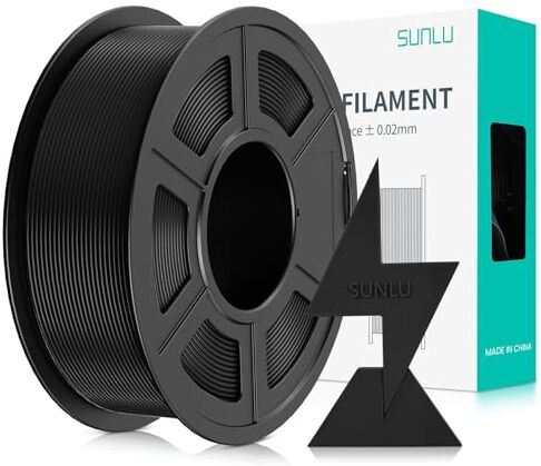 SUNLU Alta Velocità Filamento PLA 1.75mm, Filamento per Stampante 3D Veloce ad Alto Flusso, Progettato per una Stampa 3D Veloce, Precisione Dimensionale +/- 0.02 mm, Filamento HS-PLA, 1KG Nero