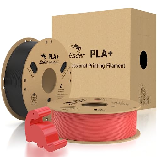 Creality Filamento ufficiale  PLA+, 1,75 mm PLA Plus PLA Pro 3D stampante filamento più forte resistenza stampa liscia precisione dimensionale +/- 0,02 mm 1 kg (2 kg nero + rosso)