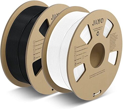 JAYO PLA Meta Filamento 1.75mm, Stampa Veloce per Stampante 3D, Migliore Fusione dei Filament, PLA Meta Nero+Bianco Bobina da 2.2kg, Precisione Dimensionale +/- 0.02mm