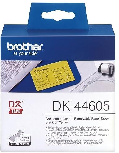 Brother DK44605 Etichette Multiuso, Giallo