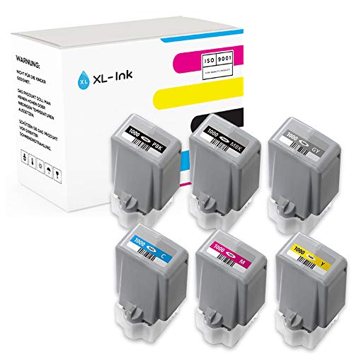XL-Ink Confezione da 6 cartucce XL compatibili con Canon PFI-1000 (MBK/PBK/C/M/Y/G)