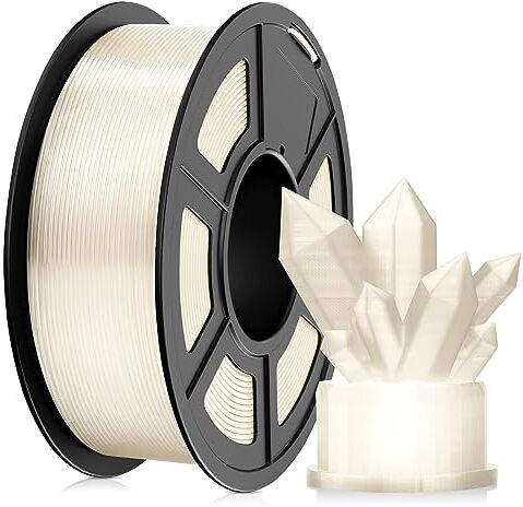 SUNLU PLA Filamento Trasparente 1.75mm, Stampante 3D Filamento trasparente 1kg PLA, Facile da Usare, Precisione Dimensionale +/-0.02mm (Puro trasparente)