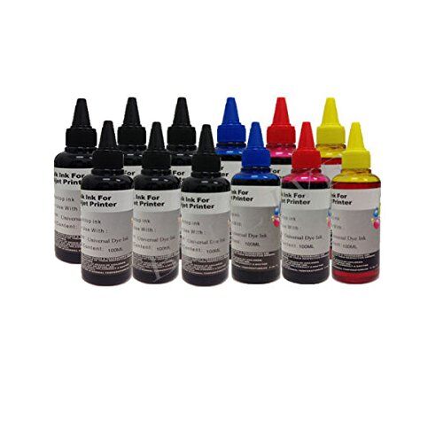 INK BELLIVE KIT Ricarica Cartucce 12 Flaconi 100ml inchiostro colori universale per Brother, Canon, Epson, HP, LEXMARK, XEROX, DELL.