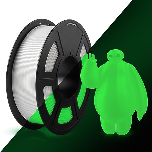 SUNLU Filamento Glow in The Dark PLA, Filamento per Stampanti 3D PLA 1.75 mm, Bobina da 1kg Filamento per Stampante 3D, Precisione Dimensionale +/- 0.02mm, Bianco incandescente