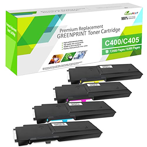 GREENPRINT 4 Colori Cartucce di Toner Compatibile per XEROX VersaLink C400 C400n C400dn C405 C405n C405dn MFP 【Extra Alto Rendimento】 10500 Pagine per Nero & 8000 Pagine per C M Y