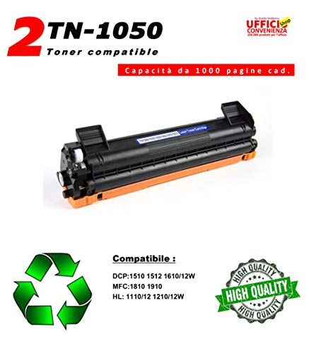 Kit 2 toner compatibile per Brother TN1050