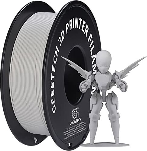 GEEETECH Matte PLA Filamento, Stampante 3D Filamento PLA 1 kg Spool, Precisione Dimensionale +/- 0,02 mm, Opaca Grigio Pietra