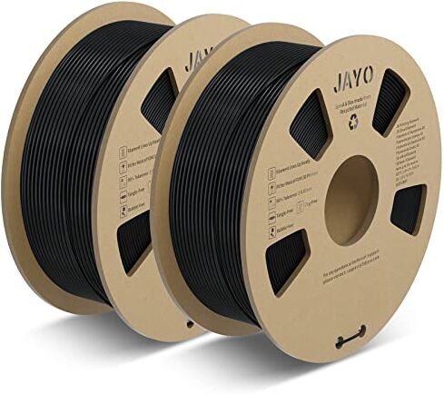 JAYO PLA Meta Filamento 1.75mm, Stampa Veloce per Stampante 3D, Migliore Fusione dei Filament, PLA Meta Nero+Nero Bobina da 2.2kg, Precisione Dimensionale +/- 0.02mm