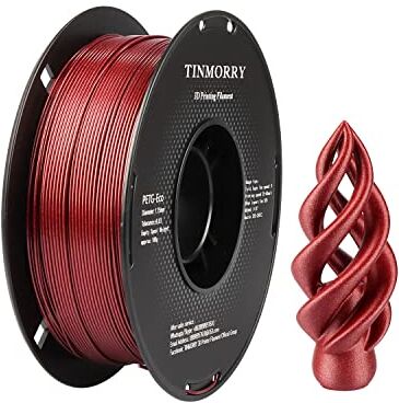 TINMORRY Filamento PETG scintillante 1,75 mm, filamento  PETG 3D, compatibile con stampanti 3D Bambu FDM, bobina da 1 kg, colore rosso