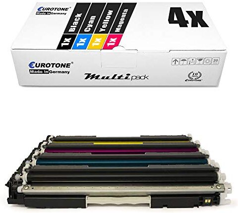 4x Eurotone compatibile Toner per HP Colore LaserJet Pro CP 1021 1022 1023 1025 1026 1027 1028 nw sostituisce CE310A-13A 126A