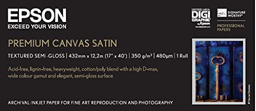 Epson Premium Canvas Satin, in rotoli da 43,18cm (17'') x 12, 19m