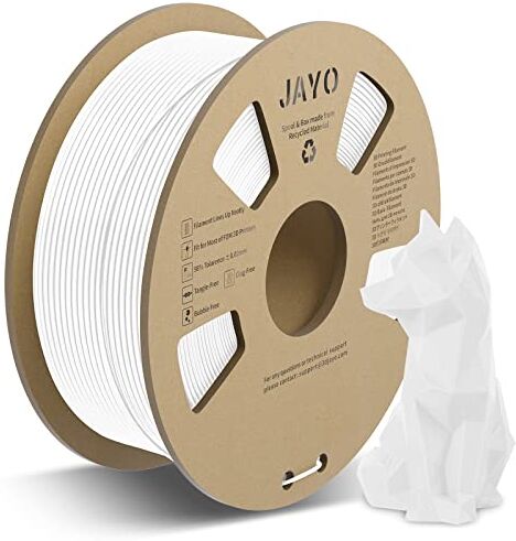 JAYO PLA Meta Filamento 1.75mm, Stampa Veloce per Stampante 3D, Migliore Fusione dei Filament, PLA Meta Bianco Bobina da 1.1kg, Precisione Dimensionale +/- 0.02mm