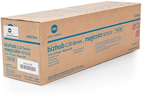 Konica Minolta A06V354 Cartuccia toner Bizhub C30P, C31P, capacità standard, 12.000 pagine, colore: Magenta