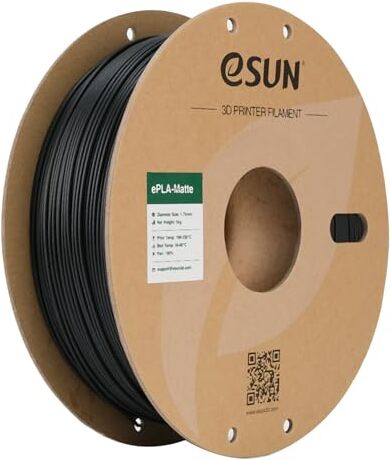 eSUN Filamento per Stampante 3D PLA Opaco Aggiornato, da 1.75mm, Precisione Dimensionale +/- 0.02mm, Bobina da 1kg , Nero Profondo