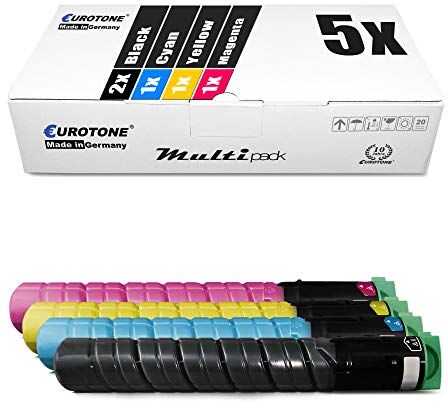 5x Eurotone Toner per Ricoh MP C2551 C2551AD C2051 C2051AD sostituisce 842061-842064 TYPE-MPC2551 TYPEMPC2551 Set