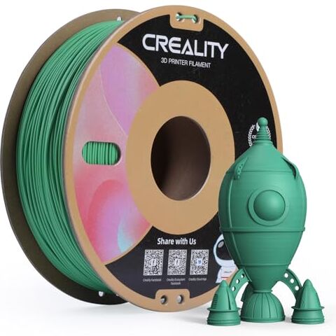 Creality Filament PLA 1.75mm Matte, 1.0Kg (2.2lbs) Spool, 3D Printer Filament, Precisione Dimensionale +/- 0.03 mm Filamento di Stampa, NO Warp per Stampanti 3D FDM (Verde)