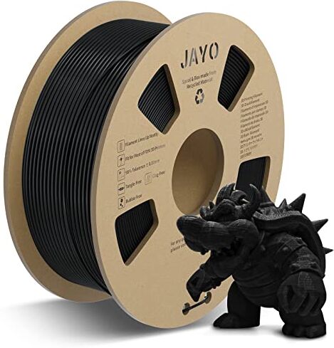 JAYO PLA Meta Filamento 1.75mm, Stampa Veloce per Stampante 3D, Migliore Fusione dei Filamento, PLA Meta Nero Bobina da 1.1kg, Precisione Dimensionale +/- 0.02mm