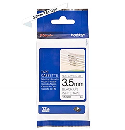 Brother Nastro Non Laminato, 3.3 mm, Nero/Bianco