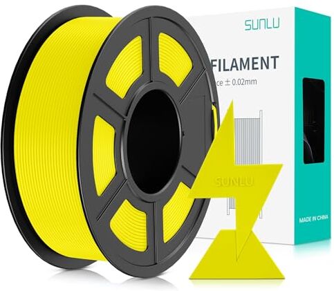 SUNLU Alta Velocità Filamento PLA 1.75mm, Filamento per Stampante 3D Veloce ad Alto Flusso, Progettato per una Stampa 3D Veloce, Precisione Dimensionale +/- 0.02 mm, Filamento HS-PLA, 1KG Giallo