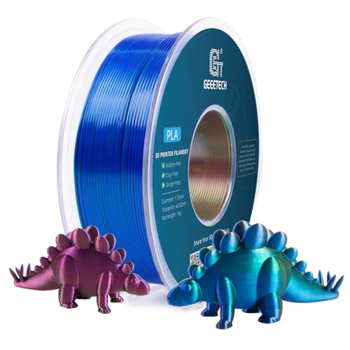 GEEETECH Tricolor Silk Filamento PLA 1,75 mm, filamento per stampante 3D, 1 KG/bobina, seta, rosso, blu, verde