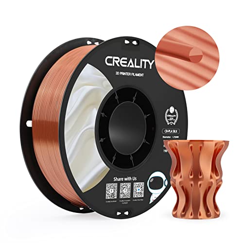 Creality PLA Filamento a Stampante 3D Printer Silk Shiny PLA Filament 1.75mm +/-0.02mm, 3D Printing Filament 1KG/2.2lb (Red Copper)