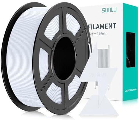 SUNLU Alta Velocità Filamento PLA 1.75mm, Filamento per Stampante 3D Veloce ad Alto Flusso, Progettato per una Stampa 3D Veloce, Precisione Dimensionale +/- 0.02 mm, Filamento HS-PLA, 1KG Bianco