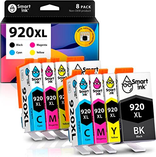 Smart Ink Cartucce Compatibili per HP 920 XL 920XL (2BK & 2 C/M/Y 8 Combo Pack) per la ricarica delle stampanti Officejet 6000 6500 6500A 7000 7500A