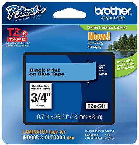 Brother Nastro Laminato, Nero/Blu