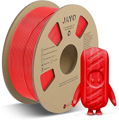 JAYO PLA Meta Filamento 1.75mm, Stampa Veloce per Stampante 3D, Migliore Fusione dei Filament, PLA Meta Rosso Bobina da 1.1kg, Precisione Dimensionale +/- 0.02mm