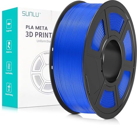 SUNLU Meta PLA Filamento 1.75mm, Neatly Wound PLA Meta Filamento, Durezza, Migliore Liquidità, Stampa Veloce per Stampante 3D, Precisione Dimensionale +/- 0.02 mm, 1KG (2.2lbs), Blu