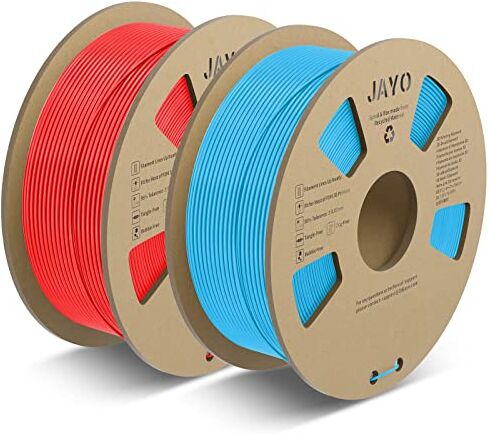 JAYO PLA Meta Filamento 1.75mm, Stampa Veloce per Stampante 3D, Migliore Fusione dei Filament, PLA Meta Blu+Rosso Bobina da 2.2kg, Precisione Dimensionale +/- 0.02mm