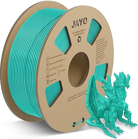 JAYO PLA Meta Filamento 1.75mm, Stampa Veloce per Stampante 3D, Migliore Fusione dei Filament, PLA Meta Verde Bobina da 1.1kg, Precisione Dimensionale +/- 0.02mm