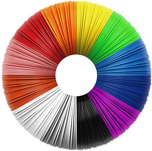 Uzone Filamento 3D Penna,  Filamento PLA 12 Colori, 10 piedi per Colore 1.75mm Diameter, Niente Odore, Eco-compatibile, Adatto per Adulti, Nambini, Amanti Della Stampa 3D