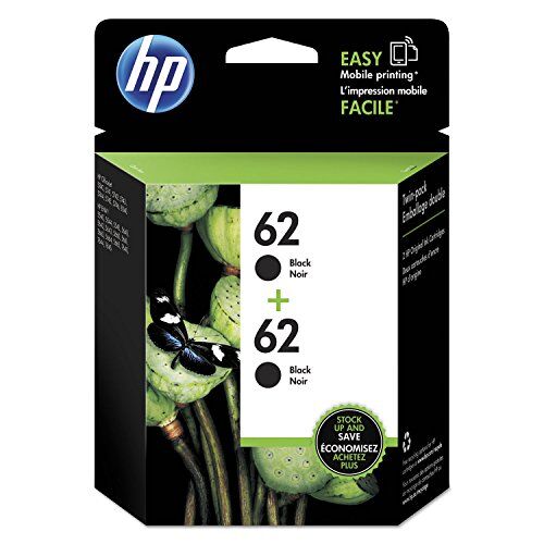 HP 62   2 cartucce d'inchiostro   nero   Works ENVY serie 5500, serie 5600, serie 7600, OfficeJet 200, 250, 258, serie 5700, 8040   C2P04AN