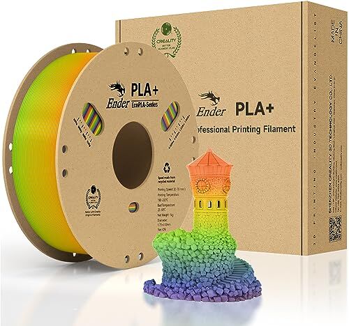 Creality Filamento ufficiale  PLA+, 1,75 mm PLA Plus PLA Pro, filamento per stampante 3D, più forte resistenza, stampa fluida, precisione dimensionale +/- 0,02 mm, bobina di cartone da 1 kg (colorato)