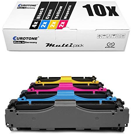 Eurotone 10x Müller Printware cartuccia del toner per Canon MF735Cx MF733Cdw MF735Cdwt LBP654Cx MF731Cdw LBP654Cdw MF732Cdw LBP653Cdw MF734Cdw sostituisce 046 / 046H XXL BK CMY Set