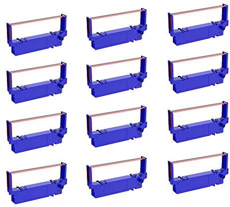 BIGGER 12-Pack compatibile SP700 3157BR 30980721 nastro stampante B/R sostituzione per Star SP-700BR, RC-700BR, SP-712, SP-712R, SP-742, SP-742R nastro d'inchiostro (nero e rosso)