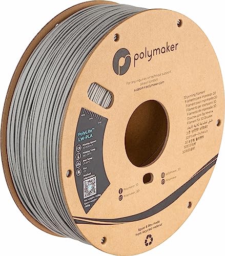 Polymaker PolyLite LW-PLA 1.75mm 800g Grigio