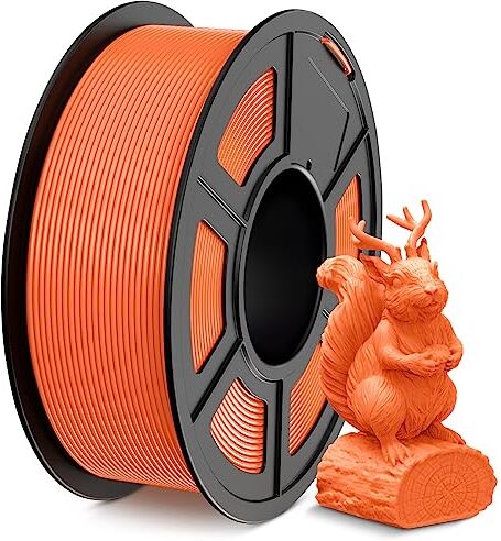 SUNLU Filamento PLA 1.75 mm, Avvolto in Modo Ordinato Filamento Stampante 3D PLA,Precisione dimensionale +/- 0.02 mm,Filamento 3D da 1 KG, per Maggior Parte delle Stampanti 3D,PLA Arancione Solare