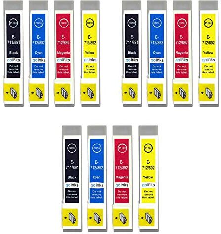 Go Inks 3 Set di 4 Cartucce d'inchiostro per sostituire Epson T0715 compatibile/non-OEM per Stampanti Epson Stylus (12 Inchiostri)