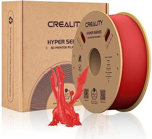 Creality ufficiale  Filamento PLA Hyper Series PLA Super Velocità di stampa 30-600 mm/s 1,75 mm Bobina da 1 kg, filamento per stampa 3D per stampanti 3D Rosso