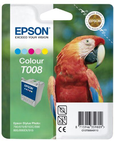 Epson T008 Ink Cartridge Five Colour Standard Capacity 46ml 220 Pages 1-pack Blister Without Alarm