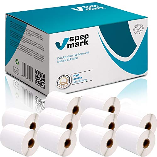 specmark 10 Rotoli di etichette compatibili con DYMO S0904980 104mm x 159mm S0904980 220 Pezzo compatibile con tutte le stampanti di etichette LabelWriter 4XL, LW 4XL