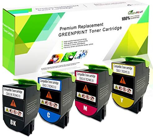 GREENPRINT Cartucce Toner Compatibili 4 Colori CS310 CS410 CS510 4000 Pagine BK ad alta Capacità, 3000 Pagine CMY per Stampanti Lexmark CS310dn CS310n CS310dn CS410n CS410dn CS410dtn CS510de CS510dte