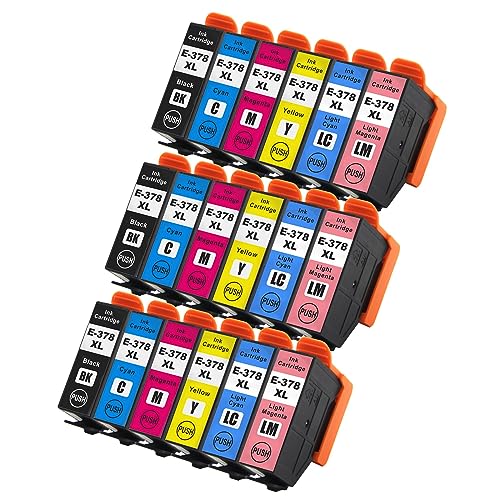 Go Inks ® 3 set di 6 cartucce d'inchiostro per sostituire Epson 378XL compatibili/non-OEM per stampanti fotografiche Epson Expression (18 inchiostri)