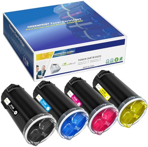 GREENPRINT 4 Colori Cartucce di Toner Compatibile per Xerox C500 C505 Series (Nero Ciano Magenta Giallo) 5000 Pagine per Nero e 2400 Pagine per CMY per laser Xerox VersaLink C500 C505- L'imballaggio può variare