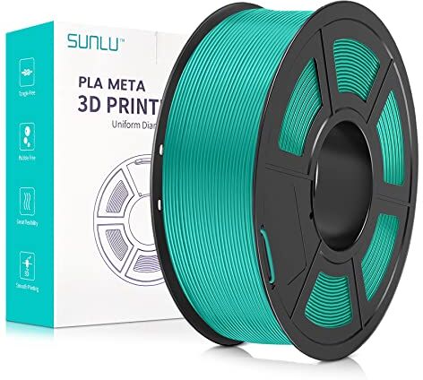 SUNLU Meta PLA Filamento 1.75mm, Neatly Wound PLA Meta Filamento, Durezza, Migliore Liquidità, Stampa Veloce per Stampante 3D, Precisione Dimensionale +/- 0.02 mm, 1KG (2.2lbs), Verde