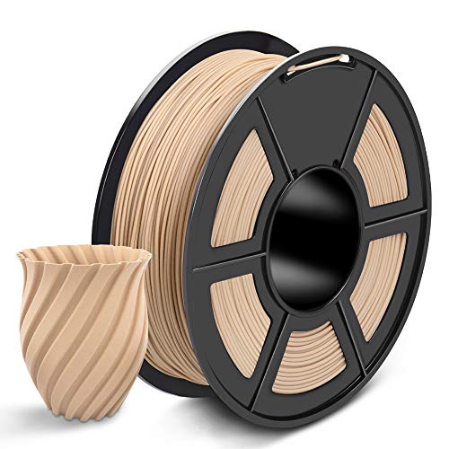 SUNLU Filamento in vero legno, Aggiornata del filamento PLA 1.75 mm in fibra di legno a bassa temperatura per stampante 3D, Precisione dimensionale +/- 0,03 mm, senso del vero legno