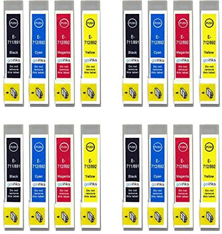 Go Inks 4 Set di 4 Cartucce d'inchiostro per sostituire Epson T0715 compatibile/non-OEM per Stampanti Epson Stylus (16 Inchiostri)